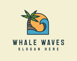 Tropical Beach Island logo design