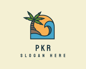 Tropical Beach Island logo design