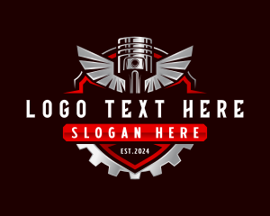 Industrial - Piston Wings Automotive logo design