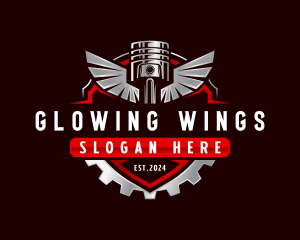 Piston Wings Automotive logo design