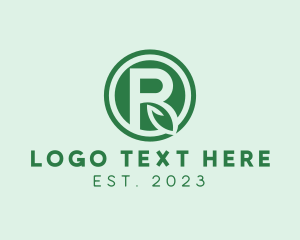 Eco - Organic Leaf Letter R logo design