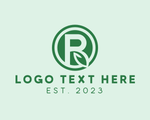 Farming - Organic Leaf Letter R logo design