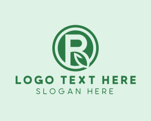 Organic Leaf Letter R Logo