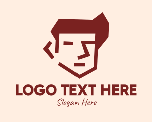 Service - Brown Guy Head logo design