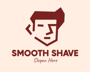 Shaving - Brown Guy Head logo design