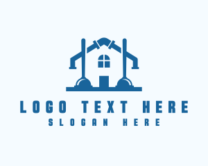 Drainage - Plunger Pipe House logo design