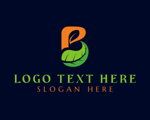 Letter B - Eco Leaf Letter B logo design