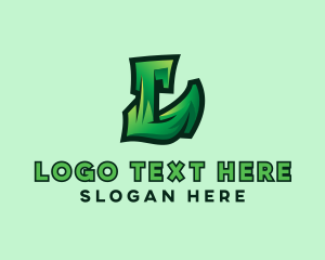 Gang - Green Urban Letter L logo design