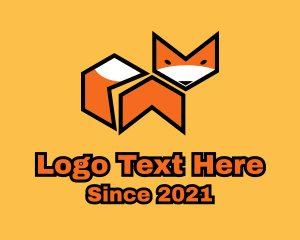 Video Games - Orange Geometric Fox logo design