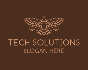 Shield - Flying Falcon Bird logo design