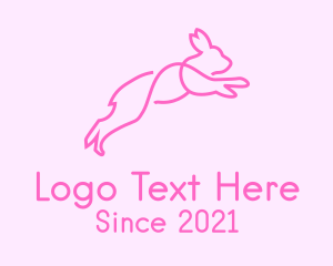 Veterinarian - Pink Bunny Rabbit logo design