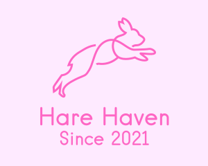 Hare - Pink Bunny Rabbit logo design