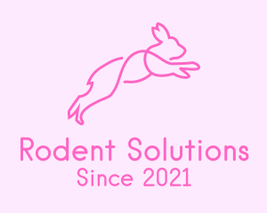 Rodent - Pink Bunny Rabbit logo design