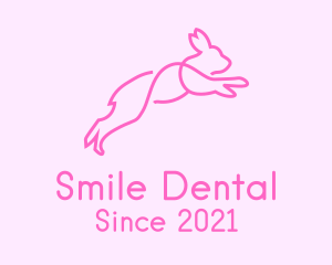 Pink Rabbit - Pink Bunny Rabbit logo design