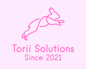 Pink Bunny Rabbit logo design