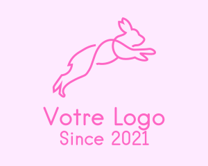 Rabbit - Pink Bunny Rabbit logo design
