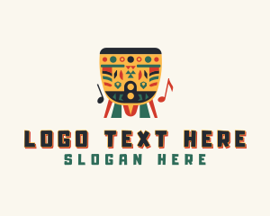 Cultural - Native Drum Percussion logo design