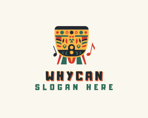 Traditional - Native Drum Percussion logo design