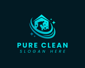 Housekeeping Clean House logo design