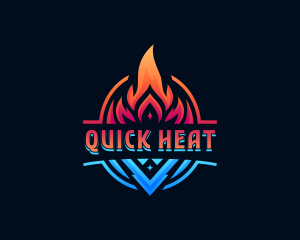 Heating Cooling Ventilation logo design