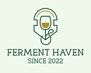 Fermentation - Wine Glass Tea logo design