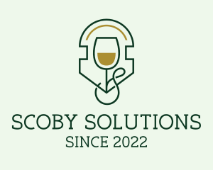 Scoby - Wine Glass Tea logo design