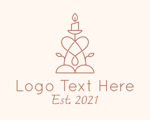 Lenten - Decorative Heart Candle logo design