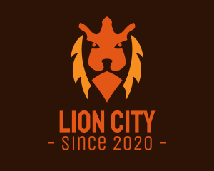 Aggressive Lion Face logo design