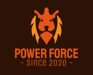 Aggressive Lion Face logo design
