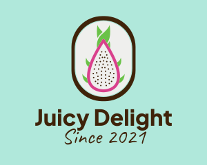 Juicy - Dragon Fruit Badge logo design