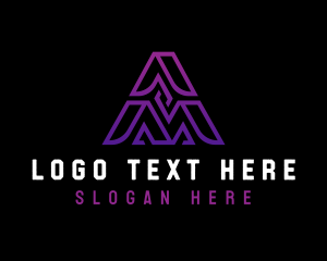 Triangle - Generic Business Pyramid Letter A logo design