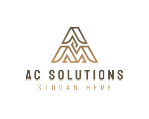 Consulting Business Pyramid Letter A logo design