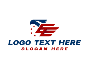 America - American Eagle Flag logo design