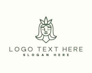 Cannabis - Woman Cannabis Leaf logo design