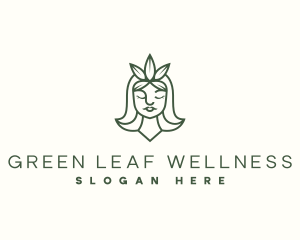 Woman Cannabis Leaf logo design