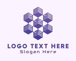 Purple - Database Network Cube logo design