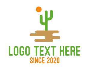 United States - Sun Desert Cactus logo design