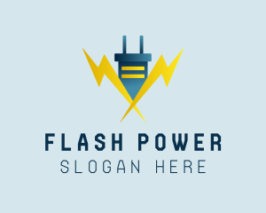 Lightning Power Plug logo design