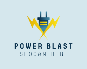 Lightning Power Plug logo design