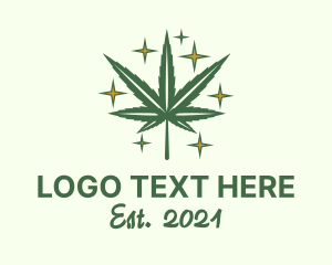 Hemp - Sparkling Marijuana Leaf logo design