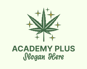 Sparkling Marijuana Leaf Logo