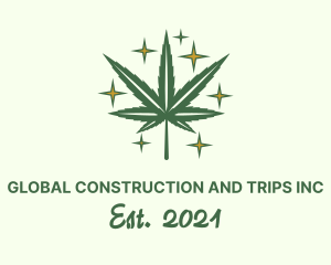 Farmer - Sparkling Marijuana Leaf logo design