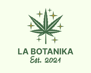 Essential Oil - Sparkling Marijuana Leaf logo design