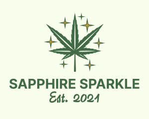 Sparkling Marijuana Leaf logo design