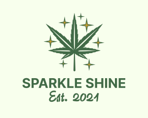 Sparkling Marijuana Leaf logo design