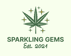 Sparkling Marijuana Leaf logo design