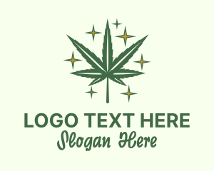 Sparkling Marijuana Leaf Logo