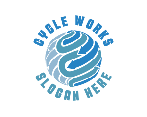 Cycle - Globe Arrow Cycle logo design