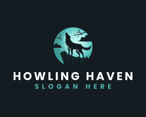 Howling Wolf Hunter logo design