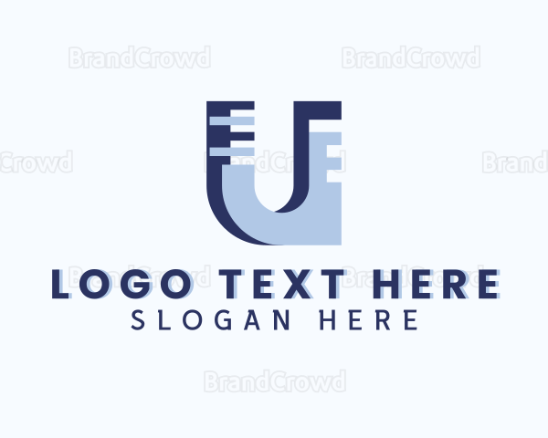 Digital Cryptocurrency Letter U Logo